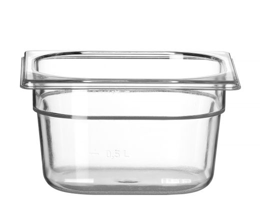 Container GN 1/6 polycarbonate, HENDI, Profi Line, GN 1/6, 1,6L, Transparent, 176x162x(H)100mm 1