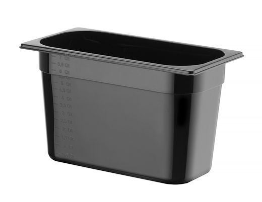 Container GN 1/3 black polycarbonate, HENDI, Profi Line, GN 1/3, 7,8L, Black, 325x176x(H)200mm 1