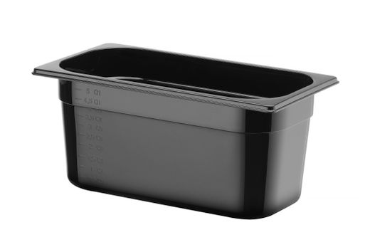 Container GN 1/3 black polycarbonate, HENDI, Profi Line, GN 1/3, 5,7L, Black, 325x176x(H)150mm 1