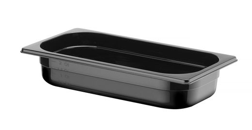 Container GN 1/3 black polycarbonate, HENDI, Profi Line, GN 1/3, 2,5L, Black, 325x176x(H)65mm 1