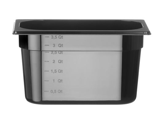 Container GN 1/4 black polycarbonate, HENDI, Profi Line, GN 1/4, 4L, Black, 265x162x(H)150mm 1
