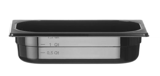 Container GN 1/4 black polycarbonate, HENDI, Profi Line, GN 1/4, 1,8L, Black, 265x162x(H)65mm 1