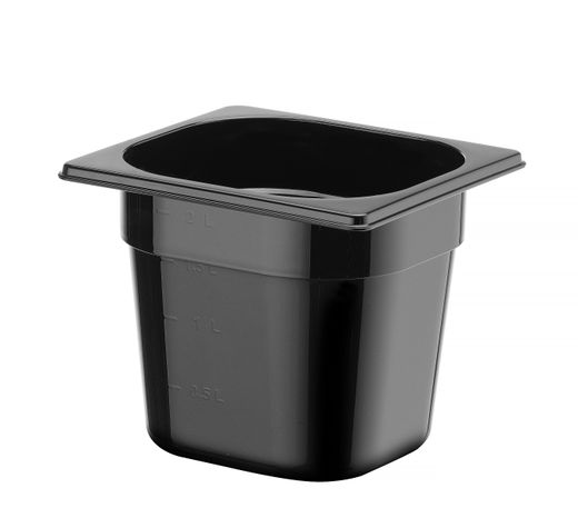 Container GN 1/6 black polycarbonate, HENDI, Profi Line, GN 1/6, 2,4L, Black, 176x162x(H)150mm 1