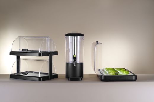 Display di raffreddamento Roll-top Duo UNIQ, HENDI, designed by Robert Bronwasser, Doppio, Nero, 480x355x(H)480mm, rettangolare 1