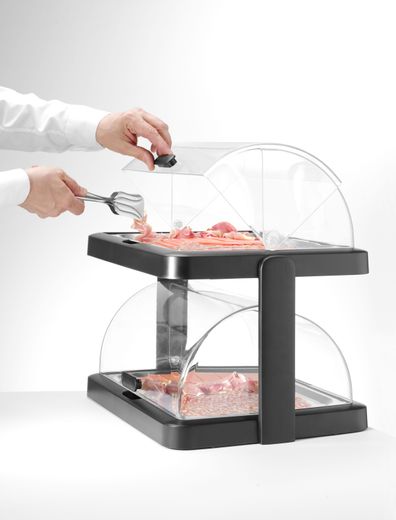 Display di raffreddamento Roll-top Duo UNIQ, HENDI, designed by Robert Bronwasser, Doppio, Nero, 480x355x(H)480mm, rettangolare 1