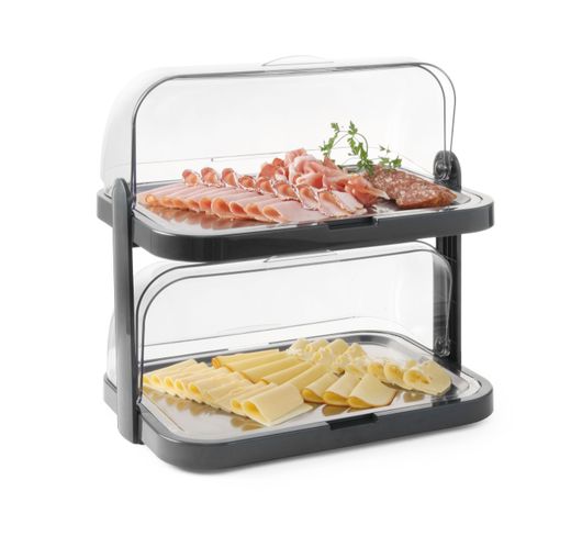 Display di raffreddamento roll-top, doppio, HENDI, Grigio scuro, 440x320x(H)440mm 1