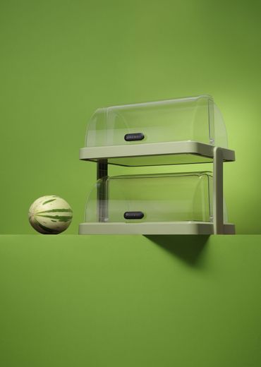 Pojedyncza witrynka chłodząca roll-top Duo UNIQ, HENDI, designed by Robert Bronwasser, Podwójna, zielony, 480x355x(H)480mm, Prostokątny 1