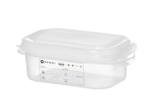 GN 1/9 container, polypropylene, HENDI, GN 1/9, 0,6L, Transparent, 176x108x(H)65mm, Rectangular 1