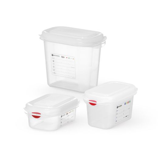 GN 1/9 container, polypropylene, HENDI, GN 1/9, 1,5L, Transparent, 176x108x(H)150mm, Rectangular 1