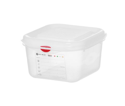 GN 1/6 container, polypropylene, HENDI, GN 1/6, 1,7L, Transparent, 176x162x(H)100mm, Rectangular 1