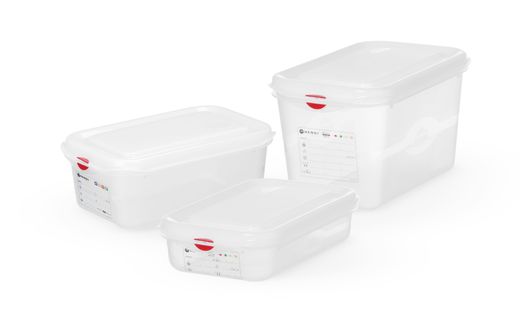GN 1/4 container, polypropylene, HENDI, GN 1/4, 1,8L, Transparent, 265x162x(H)65mm, Rectangular 1