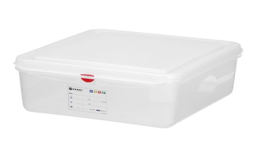 GN 1/1 container, polypropylene, HENDI, GN 1/1, 13L, Transparent, 530x325x(H)100mm, Rectangular 1
