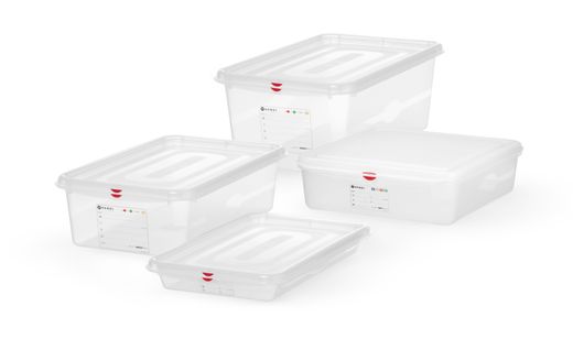 GN 1/1 container, polypropylene, HENDI, GN 1/1, 8L, Transparent, 530x325x(H)65mm, Rectangular 1