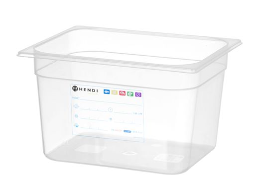 Cubeta Gastronorm 1/2, HENDI, GN 1/2, 12,5L, Transparente, 325x265x(H)200mm 1