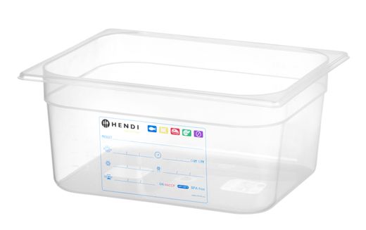 Cubeta Gastronorm 1/2, HENDI, GN 1/2, 9,5L, Transparente, 325x265x(H)150mm 1
