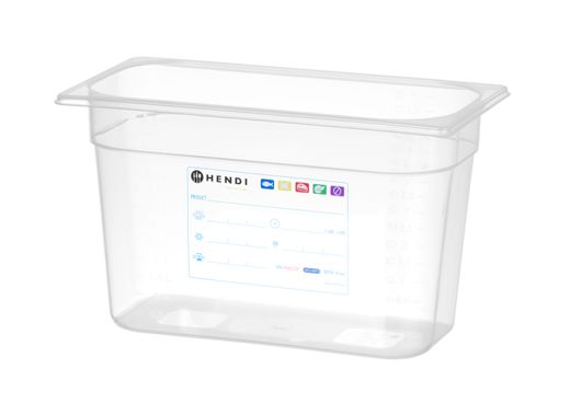 Cubeta Gastronorm 1/3, HENDI, GN 1/3, 7,8L, Transparente, 325x176x(H)200mm 1