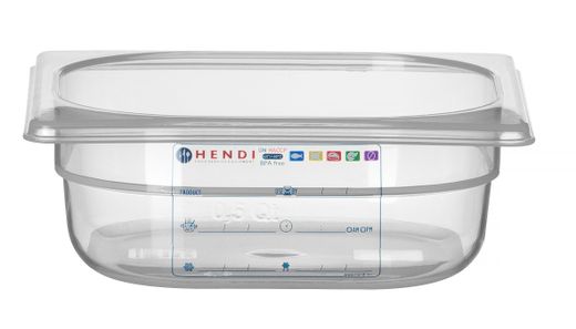 Pojemnik GN 1/6 HACCP, HENDI, GN 1/6, 1L, transparentny, 176x162x(H)65mm 1