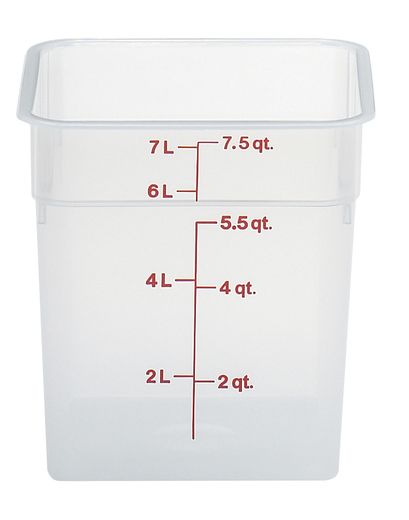 CamSquare transparent polypropylene food storage container., Cambro, 7.6 L, 7,6L, Transparent, 215x215x(H)230mm 1