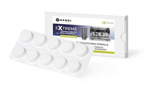 Extreme Coffee Tablets NEW FORMULA, professional coffee machine cleaning agent, HENDI, 10 tablets per blister pack 1