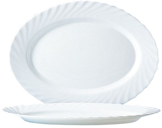 Trianon oval serving plate, Arcoroc, Trianon, 350 mm, White, 350x240x(H)26mm 1