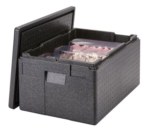 Professional grade insulated carrier CAM GOBOX XL, top-loaded, GN 1/1., Cambro, Black, 610x430x(H)320mm 1