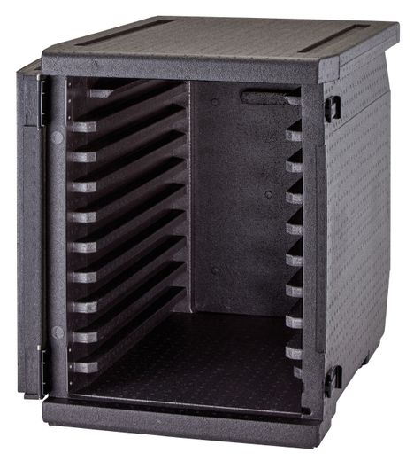Professional grade insulated carrier CAM GOBOX, front-loaded, for 600x400 mm containers, with 9 built-in guides., Cambro, 126 L, with 9 guides, 126L, Black, 770x540x(H)687mm 1