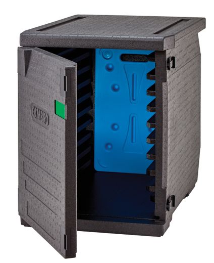 Professional grade insulated carrier CAM GOBOX, front-loaded, for 600x400 mm containers, with 9 built-in guides., Cambro, 126 L, with 9 guides, 126L, Black, 770x540x(H)687mm 1