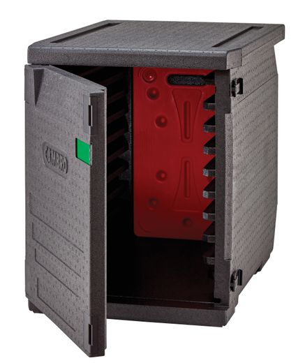 Professional grade insulated carrier CAM GOBOX, front-loaded, for 600x400 mm containers, with 9 built-in guides., Cambro, 126 L, with 9 guides, 126L, Black, 770x540x(H)687mm 1