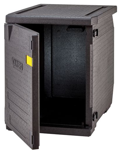 Professional grade insulated carrier Cam GoBox, front-loaded, for 600x400 mm containers, without guides., Cambro, 155 L, without guides, 155L, Black, 770x540x(H)687mm 1