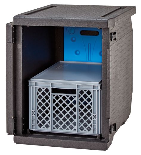Professional grade insulated carrier Cam GoBox, front-loaded, for 600x400 mm containers, without guides., Cambro, 155 L, without guides, 155L, Black, 770x540x(H)687mm 1
