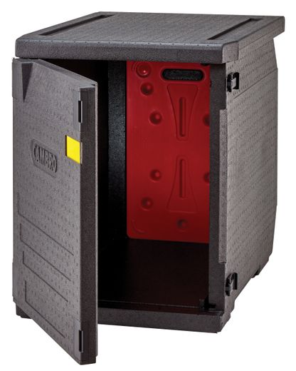 Professional grade insulated carrier Cam GoBox, front-loaded, for 600x400 mm containers, without guides., Cambro, 155 L, without guides, 155L, Black, 770x540x(H)687mm 1