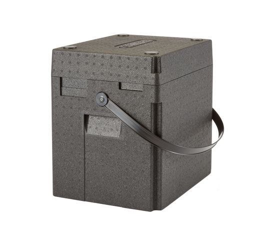 Professional grade insulated carrier Cam GoBox for beverages, top-loaded, with shoulder strap, 35 L., Cambro, capacity (number of bottles): 12 tall bottles of wine with a capacity of 0.75 L or 12 plastic mineral water bottles, 35L, Black, 420x335x(H)420mm