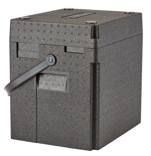 Professional grade insulated carrier Cam GoBox for beverages, top-loaded, with shoulder strap, 35 L., Cambro, capacity (number of bottles): 12 tall bottles of wine with a capacity of 0.75 L or 12 plastic mineral water bottles, 35L, Black, 420x335x(H)420mm