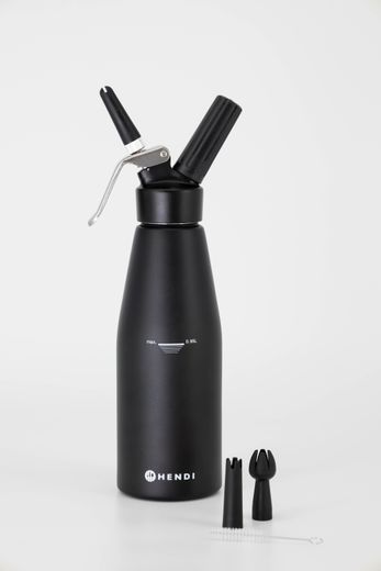 Syfon do bitej śmietany, HENDI, Kitchen Line, 0,95L, czarny, ⌀95x(H)320mm 1