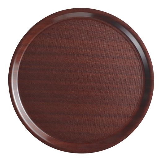 Mykonos – mahogany serving tray, round, non-slip surface., Cambro, round, Mahogany, ⌀380mm 1