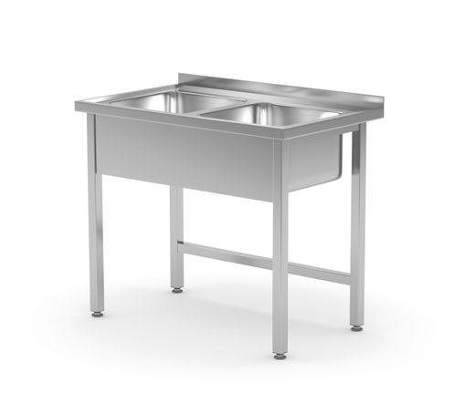 Two sink table without shelf, HENDI, 1000x700x(H)850mm 1