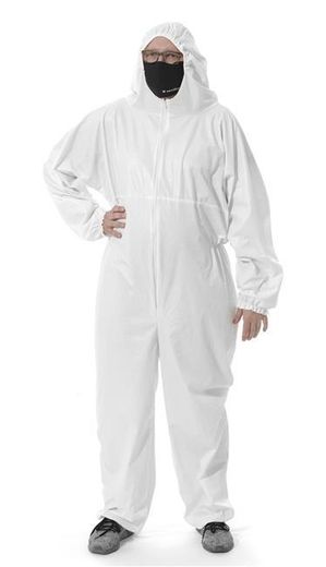 Protective coverall with PU coating m.L/XL, Sanifine, White 1
