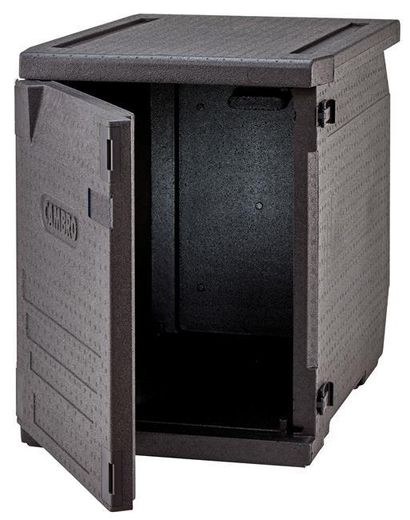 Professional grade insulated carrier Cam GoBox, front-loaded, for 600x400 mm containers, without guides., Cambro, 155 L, without guides, 155L, Black, 770x540x(H)687mm 1