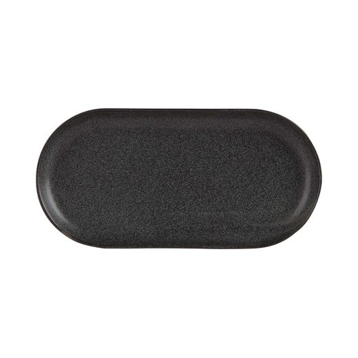 Coal oval platter, Porland, Porland Seasons Coal, Black, 240x190mm 1
