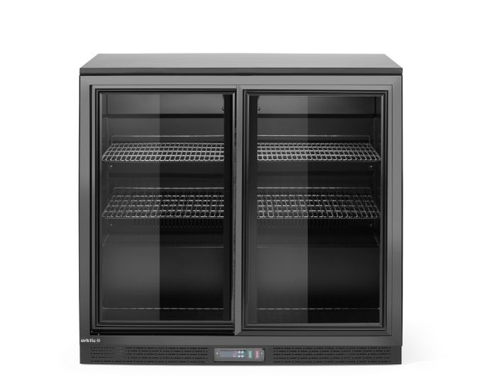 Back bar refrigerator with double sliding doors - HENDI Tools for