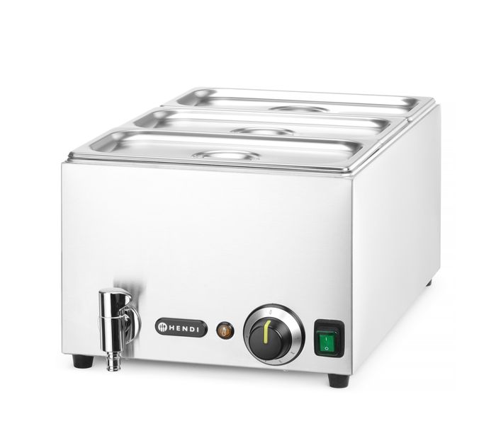 Set ranger: Bain-marie con rubinetto di scarico + 3x GN 1/3 con coperchio.