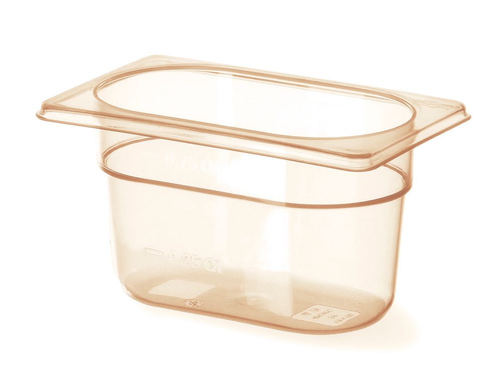Bac gastronorme 1/9 résistant aux températures élevées, HENDI, GN 1/9, 0,6L, Transparent, 176x108x(H)65mm
