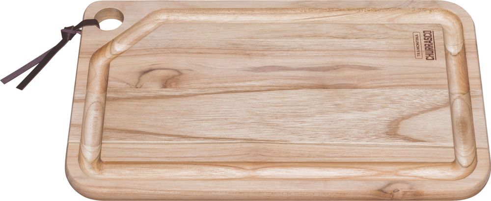 Deska servírovací Churrasco z týkového dřeva, Tramontina, 400x240x18 mm, Hnědá, 400x240x(H)18mm