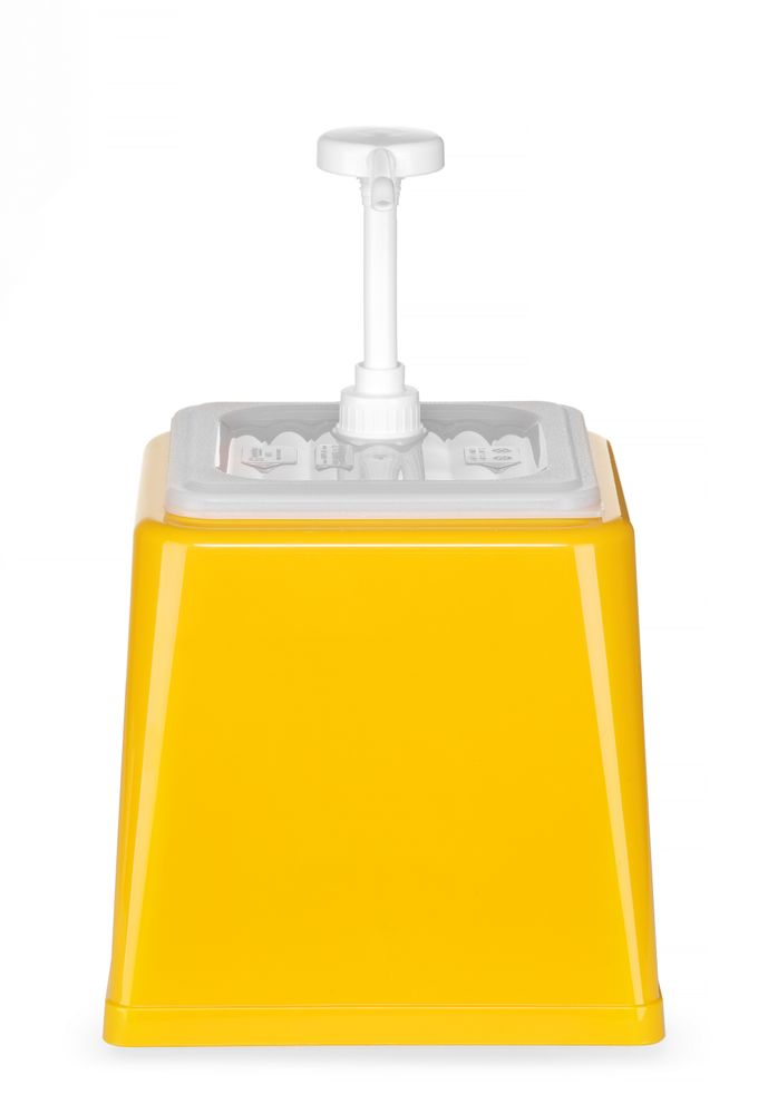Sauce dispenser with pump, HENDI, 2,5L, Yellow, 230x210x(H)250mm