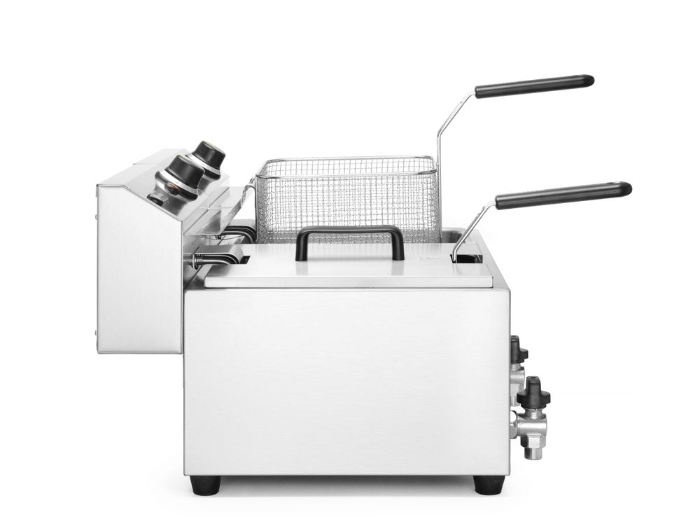 Friteuse Profi Line avec robinet de vidange - 2 x 8 l, HENDI, Profi Line, 16L, 230V/7000W, 610x515x(H)369mm