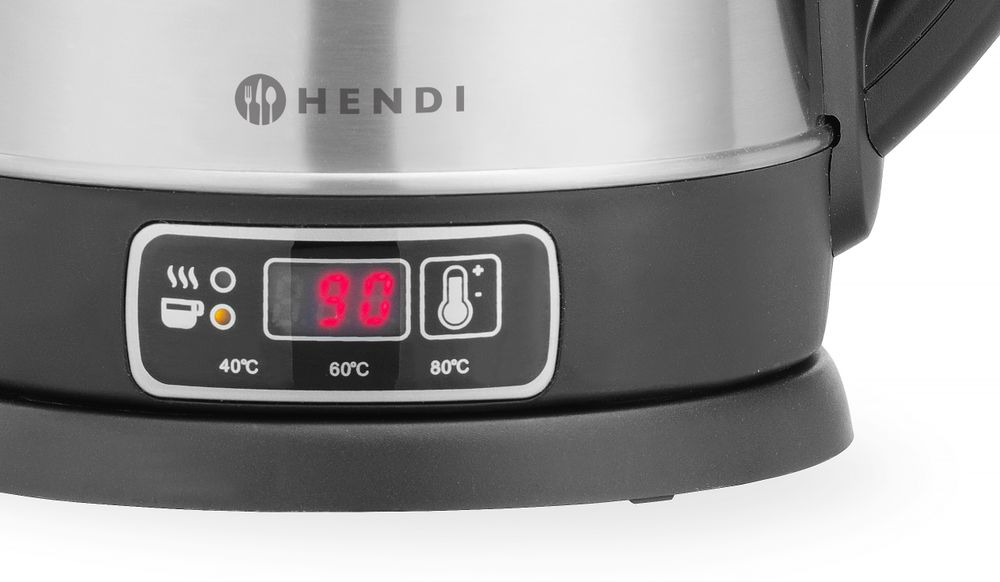 Bouilloire électrique sans fil avec réglage de la température, HENDI, 1,8L, 230V/1800W, 230x165x(H)255mm