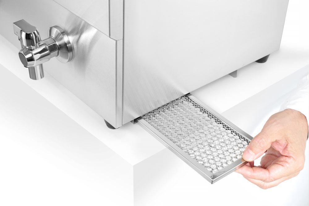 Friteuse à induction avec robinet de vidange - 2 x 8 l, HENDI, Profi Line, 16L, 230V/7000W, 577x609x(H)410mm