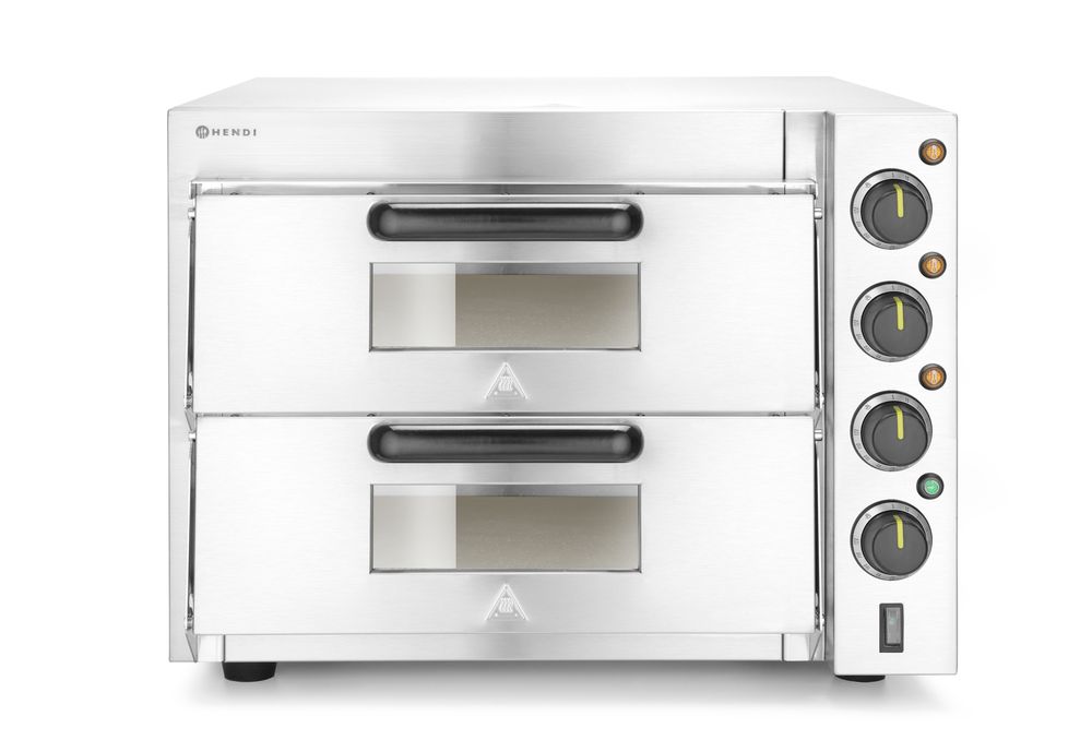 Double deck pizza oven 3000W, HENDI, Silver, 230V/3000W, 580x560x(H)435mm