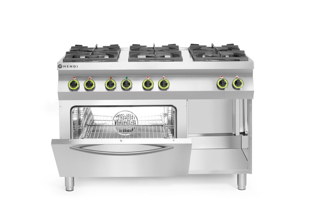 Gasfornuis Kitchen Line 6-pits met convectieoven GN 1/1