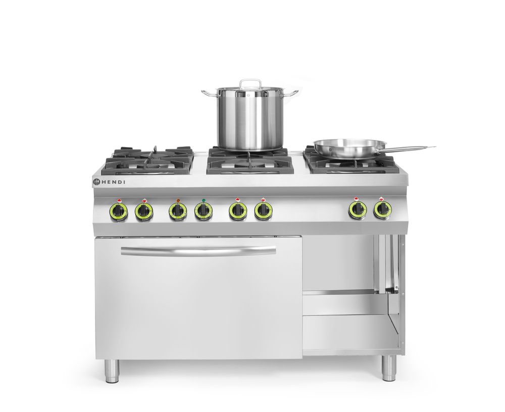 Gasfornuis Kitchen Line 6-pits met convectieoven GN 1/1